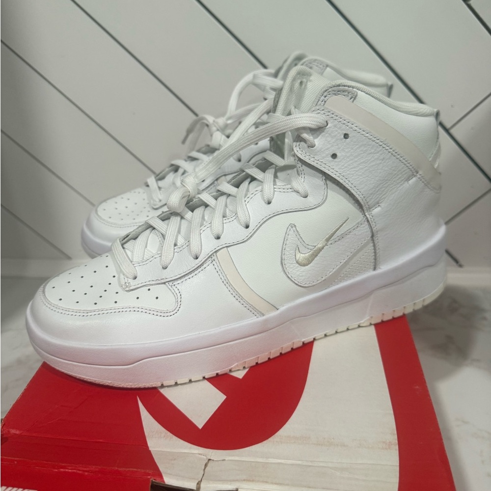 White Nike Dunk High top sneakers size 12 womens